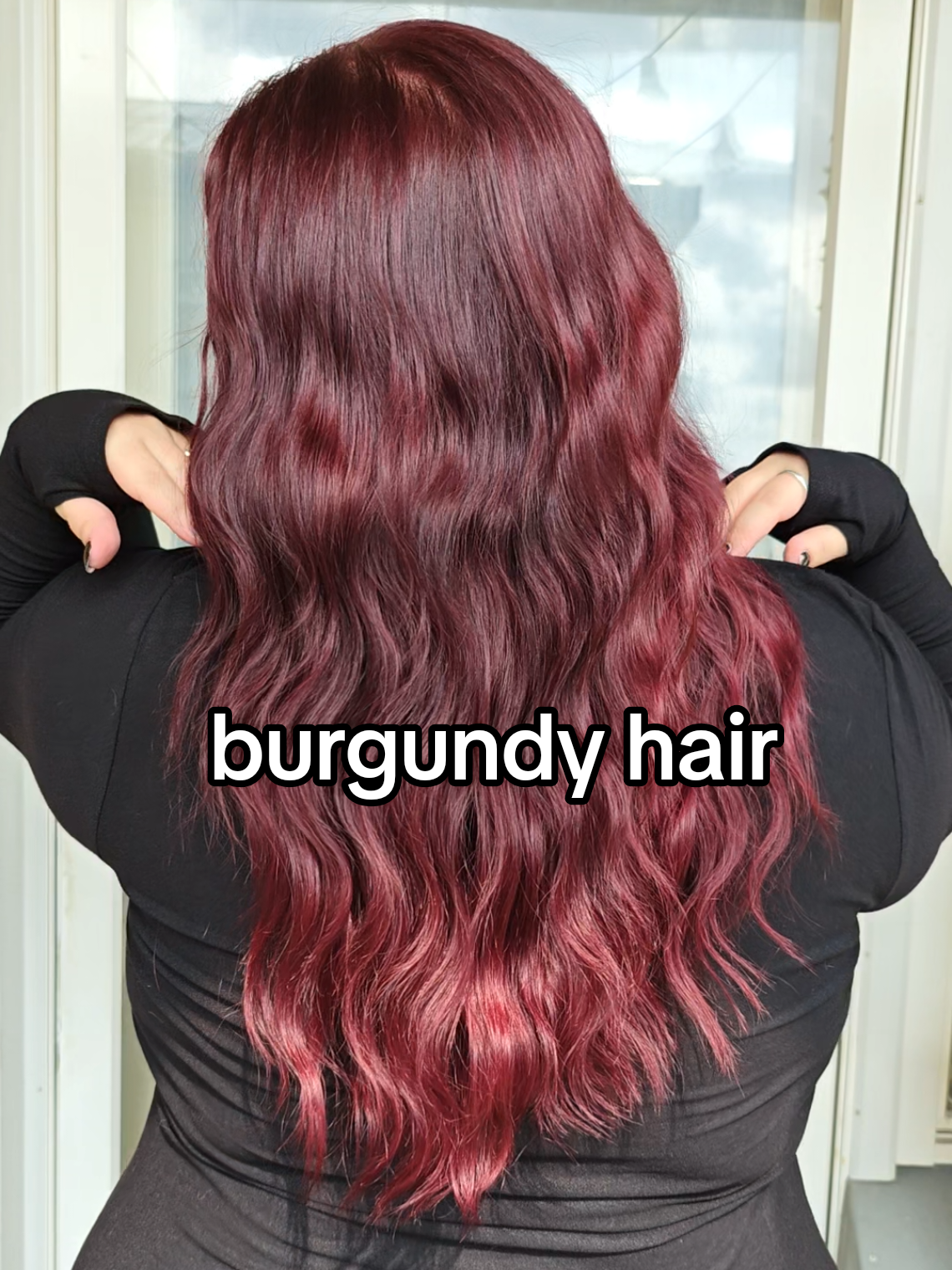 Dyed my hair burgundy 🍷  #fall #haircolor #wavyhair #darkfeminine #plussizealt cherry cola red diy 