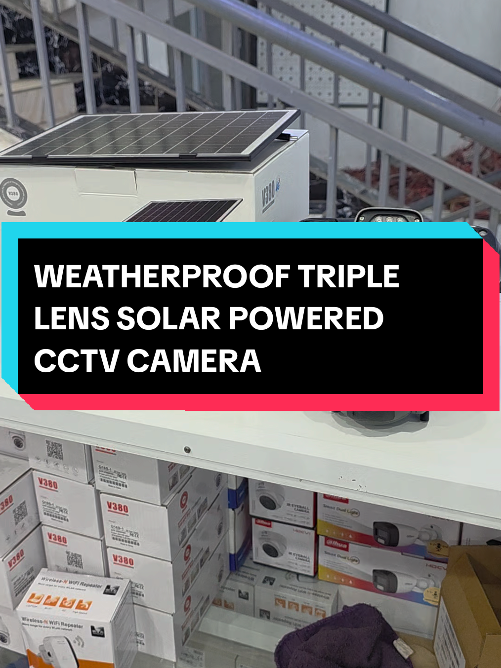 WEATHERPROOF TRIPLE LENS SOLAR POWERED CCTV CAMERA @11,999 ☎️+254757.580.242  #tiktokkenya🇰🇪 #security #kenyatoday #techtok 
