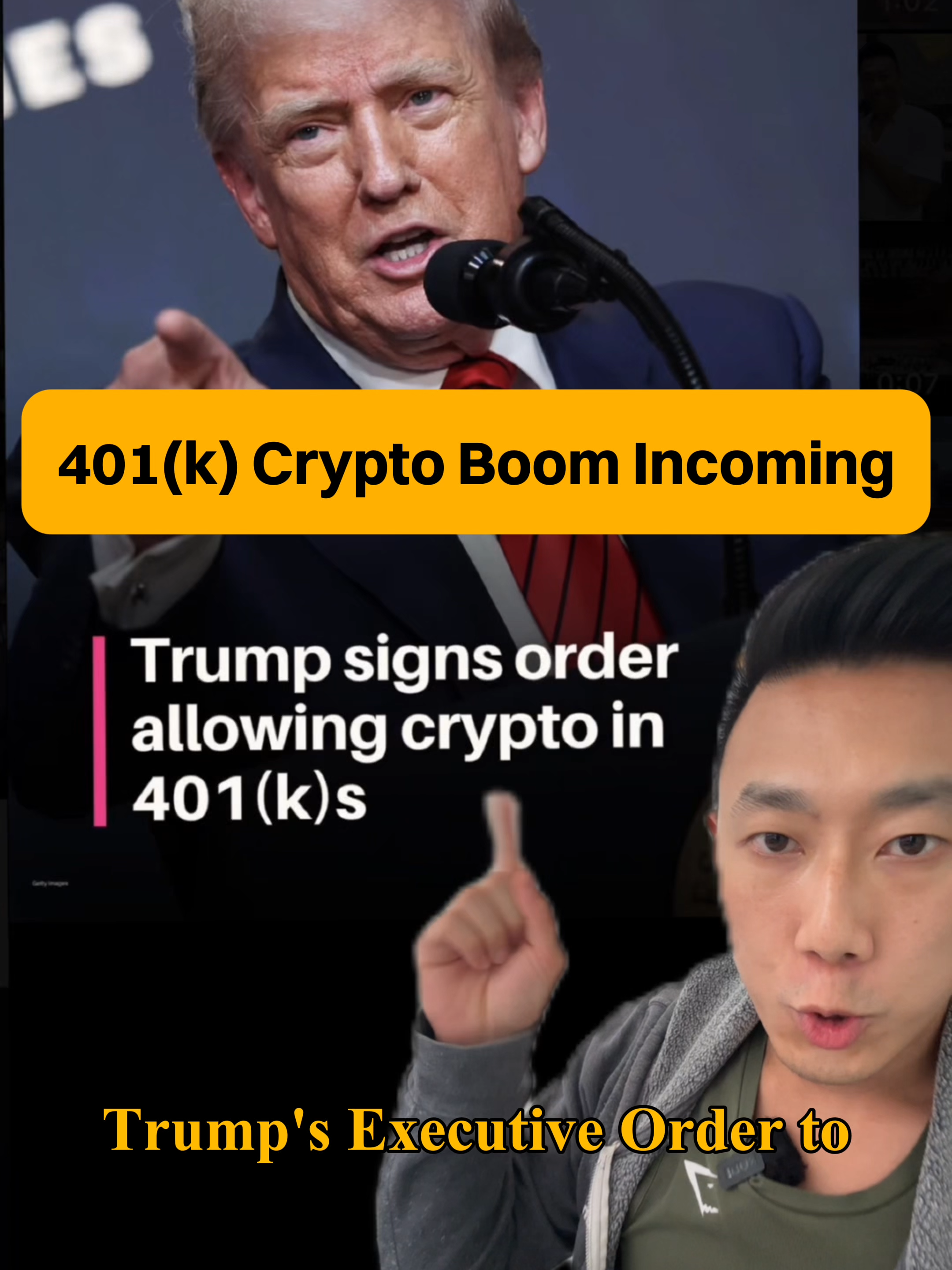 Trump’s new executive order could unleash billions into the crypto market via 401(k) plans — and it might be one of the biggest opportunities to build generational wealth we’ve ever seen. 💰 The Numbers: US 401(k) assets total ~$12 trillion ~$50B in contributions flow in every 2 weeks Even a 1% allocation = $120B in buying pressure every 2 weeks At 3% = $360B • At 5% = $600B Even 0.25% = $7.6B annually — the market cap of American Airlines ⚠️ Yes, there’s risk. This is one piece of a much bigger puzzle. But the potential? Absolutely massive. If you want to start building your position, I use Gemini as one of my go-to platforms.  👉 Sign up with my referral link, invest $100, and get $75 free in crypto. Comment CRYPTO and I’ll send over this bonus plus a few others.