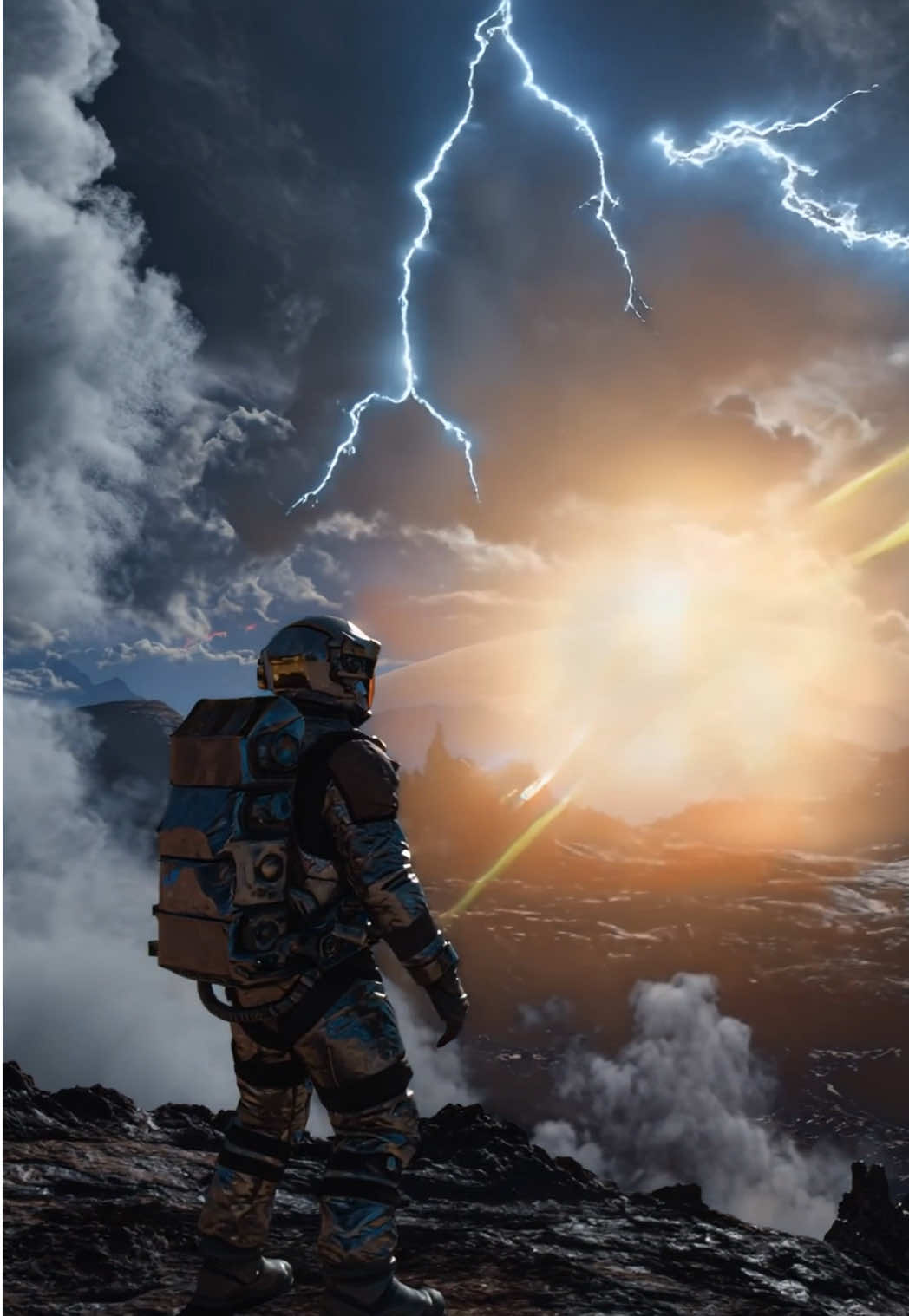 Storm on exoplanet is scary #exoplanet #storm #exploration #astronaut #rocket #space #aivideo 