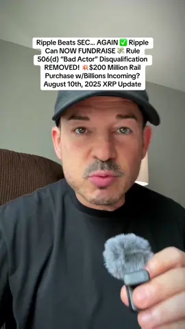 August 10th, 2025 XRP Update 🗞️Ripple Beats SEC… AGAIN ✅ Rule 506(d) “Bad Actor” Disqualification REMOVED! 🤯 Ripple Can FUNDRAISE Again💰Billions Incoming?  Ripple just scored a huge win—an SEC waiver removing the Rule 506(d) “bad actor” disqualification. In plain English, this means Ripple can now raise capital from institutions, hedge funds, and accredited investors under Regulation D. For those tracking XRP news today or looking for the XRP latest update, this could be a major price catalyst. Institutions that were locked out can now pour billions into Ripple’s war chest, fueling faster partnerships, acquisitions, and strategic XRP use cases. If you’ve been searching “XRP update 1 hour ago,” this is the story you need to know. Not financial advice—just facts. #XRP #XRPNewsToday #XRPLatestUpdate #XRPArmy #Ripple #RippleNews #CryptoNews #CryptoUpdate #Blockchain #FinanceNews #XRPUpdate #InstitutionalMoney #ripple #xrpcommunity #sec 
