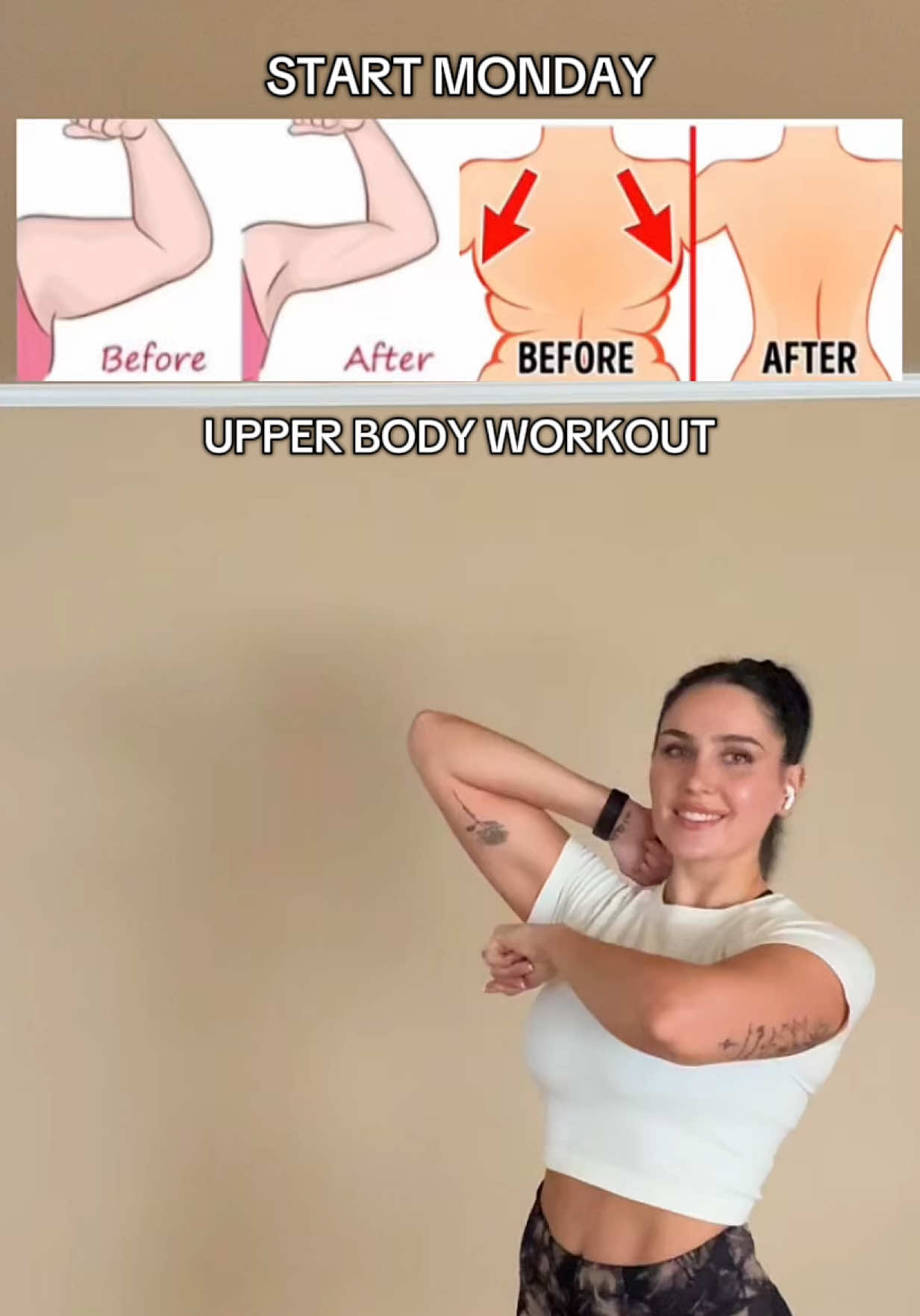 Tone your upper body in 3 weeks 🔥 get a pair of dumbbells & start tmr💪🏼😉 #upperbody #workout #arms #back #dumbbellworkout #GymTok #fypシ 