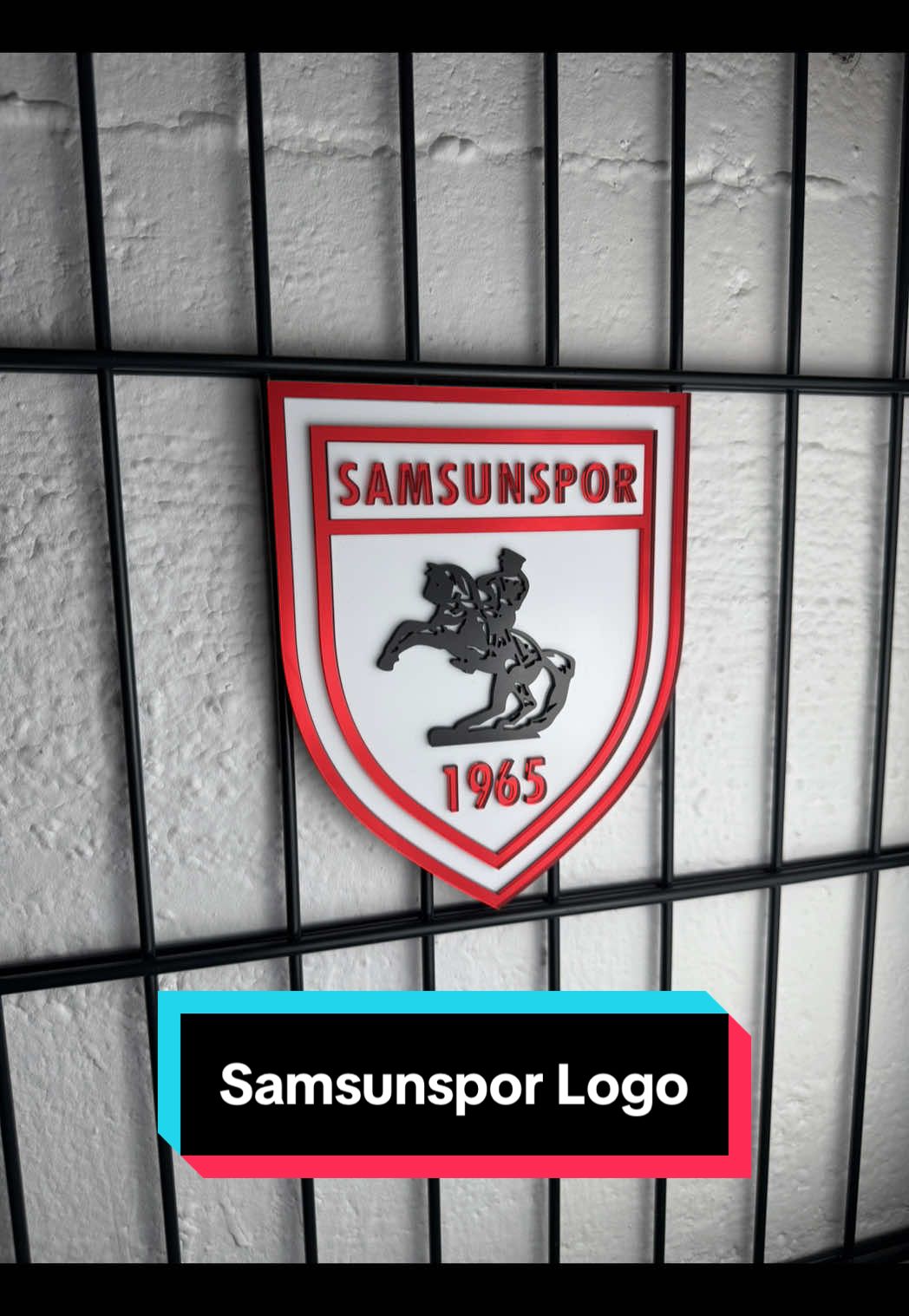 Samsunspor Logo: Many requests later… here’s Samsunspor! ❤️🤍 #acrylicsigns #lasercut #SmallBusiness #businessowner #acrylicart #logodesigner #asmr #samsunspor 