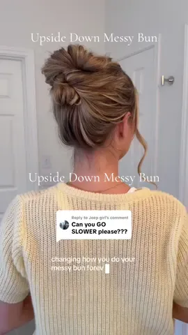 Replying to @Jeep girl Slowed down Tutorial of this upside down messy bun! Make sure to Save and Follow me for more hair ideas 🤍 #hair #hairtutorial #messybun #messybuntutorial #hairinspo #hair?ideas #curlyhair #bun 