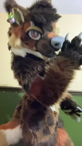 How we feeling about my new look? :3 - - -  ☆ Tags ☆  #fursuit #furry #manedwolf #yeen #fursuitmaker 