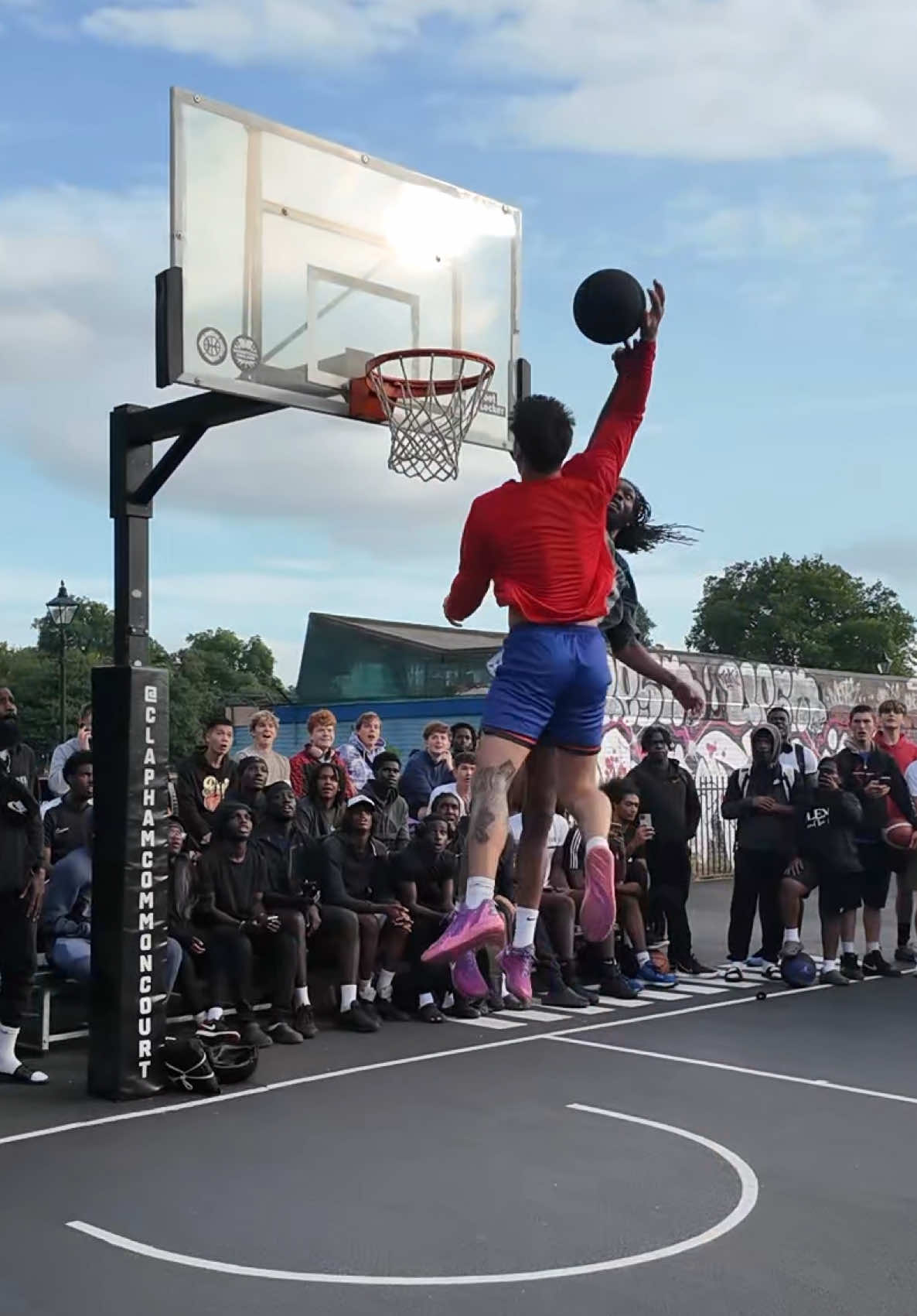 1v1 losses = lessons🤝 (but never play with your food) #streetball #basketball #mattkiatipis 