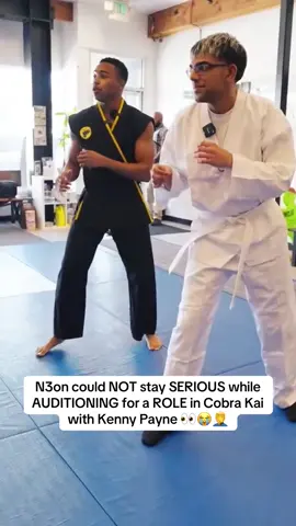 N3on could NOT stay SERIOUS while AUDITIONING for a ROLE in Cobra Kai with Kenny Payne 👀😭🤦‍♂️ | #n3on #kennypayne #cobrakai #karate 