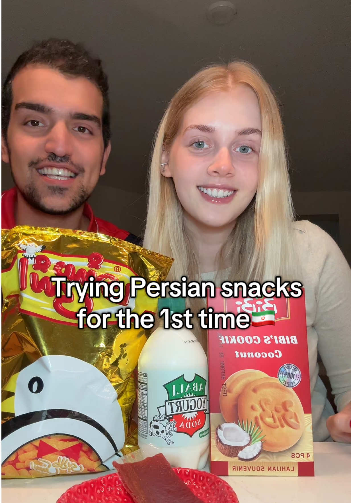 Having my Russian girlfriend try 4 different Persian snacks for the 1st time🇮🇷 #persian #persianfood #persiansnacks #persiantiktok #internationalcouples #persianboyfriend #russiangirlfriend 