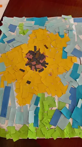 Paper Mosaic Sunflowers  #DIY #teachersoftiktok #sunflower #dementia #nursinghome #craft #seniorszn 