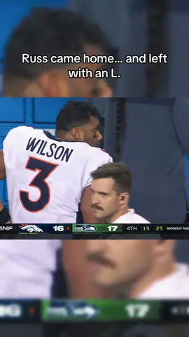 Russell Wilson’s return to Seattle ended in heartbreak as his former team spoiled his debut with a goal-line stand and a chorus of boos. #fyp #foryou #viral #nfl #nfltiktok #nflhighlights 