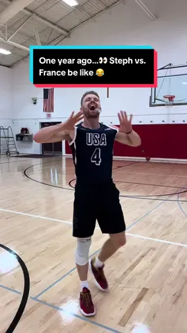 One year ago… Steph vs. France be like 😂 #fyp #foryou #NBA #funny #stephcurry 