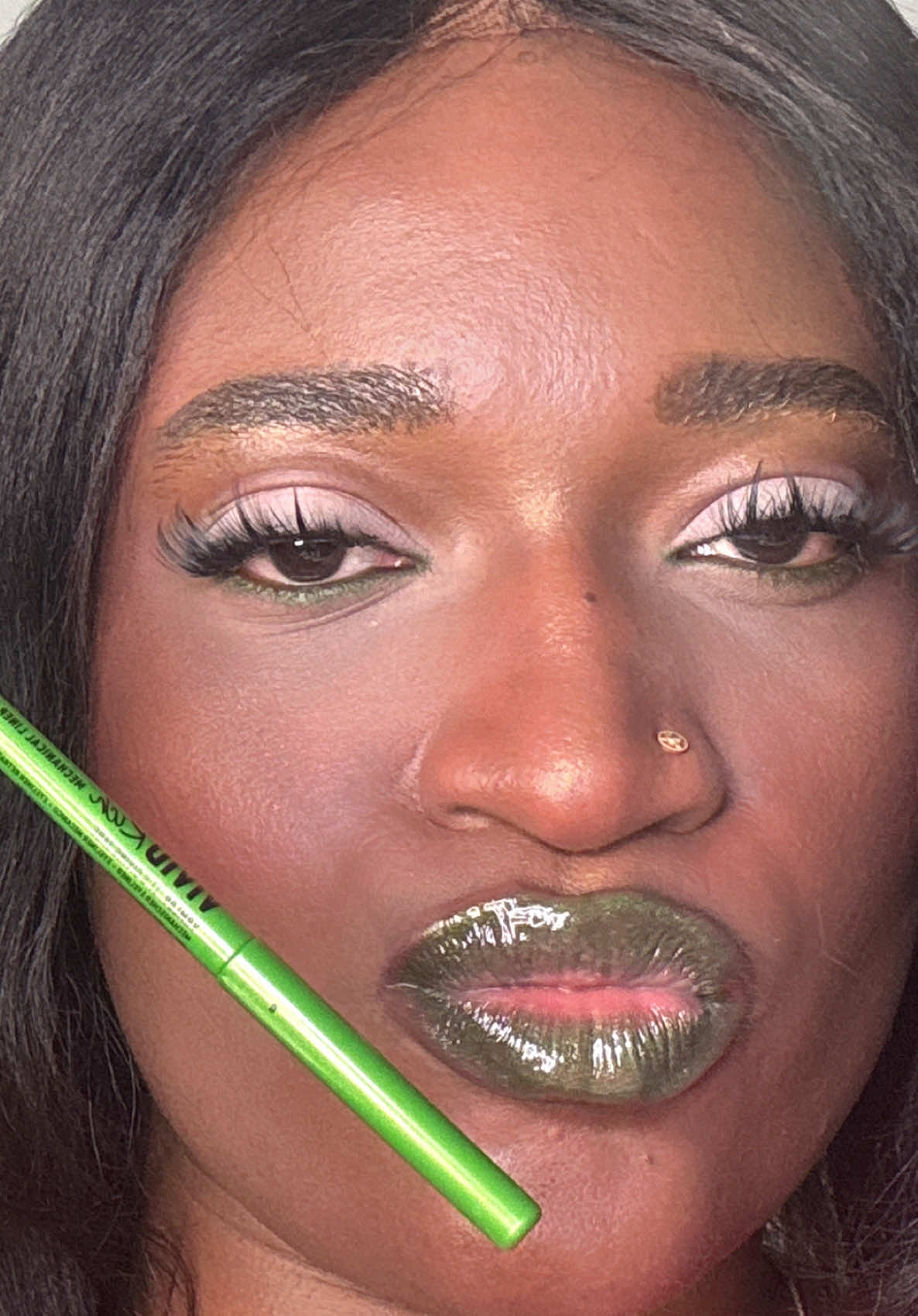 Part 2 of my #DeraLipLookBook is HERE! Kicking it off with this stunning glossy green lip✨ Just my lips doing their thing, glowing and glowing! Would you rock this green gloss vibe? Drop a 💚 if you’re feeling it! #DeraBeautyVibe #lipgloss #fyp #foryou #liplooks #makeup #newyear #liptutorial