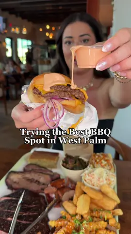 Just found BBQ heaven in West Palm Beach 😍🔥 Tropical Smokehouse is officially one of the top 50 BBQ spots in the country—and now I know exactly why. From juicy brisket to gator sausage (yup 👀), fancy sauce burgers, and the BEST collard greens ever… I’m still dreaming about that key lime pie 🥧💭 BRB, planning my next visit. Follow @foodieonthefork for more! Tropical Smokehouse 3815 S Dixie Hwy  West Palm Beach FL 33405  #BBQGoals #WestPalmEats #FoodieFinds #tropicalsmokehouse 