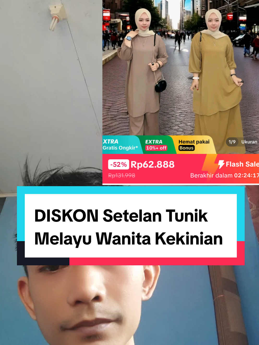 DISKON Setelan Tunik Melayu Wanita Kekinian #oneset #flashsale #wibgajian #setelantunik 