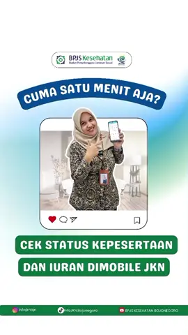 Penasaran status kepesertaan BPJS Kesehatan kamu masih aktif atau ada tunggakan? Nggak usah bingung, cukup buka Mobile JKN → klik menu yang sesuai, dan semua informasinya langsung muncul  ✅ Praktis ✅ Hemat waktu ✅ Bisa di mana saja Yuk, cek sekarang biar tetap tenang! bpjskesehatan_ri #BPPJSKesehatan #BPJSMakinMudah #BPJSMakinCepat #BPJSSetara #Mobilejkn #mobilejkn #kcbojonegoro #makinmudah #semuasetara #viral #mbois #fyp #fyppppppppppppppppppppppp 