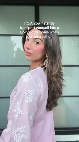 In a whole different world w/ @shopmulmul  #OOTD #punjabi #desitok #browngirl #desigirl #pinksuit #punjaban #indian 