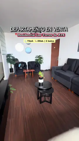 🌟VENTA DEPARTAMENTO EN ATE  📍Residencial LAS TORRES DE ATE ✨ Area: 73m2  | piso 6 | Ascensor ✨Vista externa 🔖Antigüedad 10 años 🔸 3 habitaciones, La principal con clóset y baño. 🔸 2 baños completos ** 🔸 Sala amplia, iluminada con vista a calle 🔸 Cocina con muebles bajos  🔸Lavanderia  🔒Seguridad 24/7 🏋️Áreas comunes : Sala de recepciones, Gimnasio. 🔒 Ubicado en Ca. Zavaleta 175 Las Torres de Ate. 🔰Referencia: A media cuadra de la av. Los virreyes, A 5 cuadras de la Av. Metropolitana, A 5 minutos de mercado productores, 8 Minutos de Mall Puruchuco. Cerca a Colegios emblematicos como Husares de Junin, Innova shools Ate. 📍 Zona tranquila, exclusiva y de fácil acceso. 💥 ¡No encontrarás otra oportunidad igual en la zona! 📞 Agenda tu visita con anticipación y… ⚡️ ¡TOMA LA DECISIÓN EN LA PRIMERA VISITA!  ☎️.⁨980 558 866⁩    👩‍💻Mily Domingo PN16631 MVCS ##DepartamentosEnVenta##ate##lastorresdeate##milydomingo##bienesraices