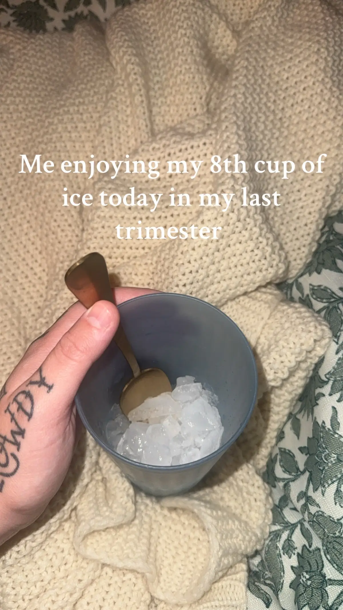 All I want is ice 24/7 #thirdtrimesterbelike #septemberduedate #thirdtrimesterproblems #secondbaby #pregnantlife #pregnanttiktok #pregnancycraving 