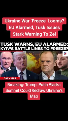 Breaking: Trump–Putin Alaska Summit Could Redraw Ukraine’s Map.  A crucial Trump–Putin summit is set for August 15 in Alaska, raising speculation about a possible frozen conflict in Ukraine. The meeting has left European capitals “bewildered,” with EU officials warning against cementing Russia’s territorial gains in Kherson and Zaporizhzhia. Polish PM Donald Tusk has cautioned President Zelenskyy about a potential battlefield freeze, while Bloomberg reports a deal under discussion could halt Russia’s offensive in exchange for these gains. Trump has hinted at a land swap arrangement, saying his instincts tell him there’s “a shot at it.” Whether Alaska delivers peace or locks in current battle lines remains uncertain. #russia #ukraine #donaldtrump #putin #zelensky #unitedstates #trumpvsputin #putinmeettrump #alaska #ukrainerussiaconflict #russiawar #russianmod #ukrainebattlefield #dailynews #headlinenews #fyp 