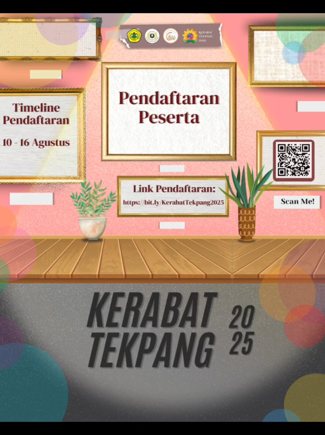 [PENDAFTARAN PESERTA KERABAT TEKPANG 2025] Pendaftaran Peserta Kerabat Tekpang 2025 Telah Dibuka! Halo Sobat Tekpang! 👋 Kamu tertarik dan ingin terlibat langsung dalam kegiatan yang seru, mengedukasi, dan penuh manfaat bareng sobat Tekpang lainnya? 🧐 Inilah saatnya untuk bergabung menjadi bagian Kerabat Tekpang 2025! Tak ada gading yang tak retak, tak ada perjalanan tanpa jejak. Kerabat Tekpang jadi tapak awal, menuju kisah abadi yang kita buat bersama Pendaftaran dibuka mulai: 10-16 Agustus 2025 Link pendaftaran: (https://bit.ly/KerabatTekpang2025) Jangan lewatkan kesempatan ini! Yuk jadi bagian dari perubahan positif bersama Tekpang! Info lebih lanjut Hubungi: Kang Tegar (085183259113) Teh Naya (085718839115) Teknologi Pangan! Maju Teknologi! Jaya Pangan! More Info: On WhatsApp - Gisha: +62 819-3298-5956 Rine: +62 812-1838-4494 IG :tekpang.untirta Tiktok :tekpang.untirta YouTube : Himagipan Email : himagipan@untirta.ac.id Website: himagipanuntirta.blogspot.com #HIMAGIPAN2025 #KabinetGantariSwargantara #HimagipanSOLID