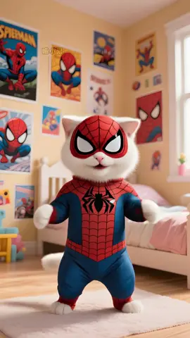 The kitten transforms into Spider-Man to save its father #Cat #Mascot Launch Plan #Reversal