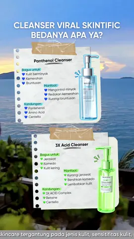 🌻 SAVE AND SHARE POSTINGAN INI! Kalau kamu masih bingung mau beli cleanser Skintific yang mana! 😝💙💚  Jangan lupa checkout juga di Live TikTok Skintific! #skintific #panthenolgelcleanser #kulitberminyak #oilcontrol #panthenol #facialwash 