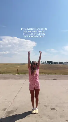 God forbid a girl wears pajamas & slippers in public #trending #viral #relatable #roadtrip #gasstation 