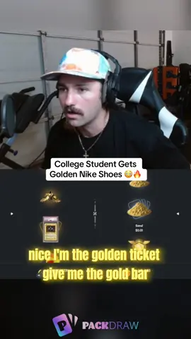 College Student Gets Golden Nike Shoes 😳🔥 #kickstreaming 