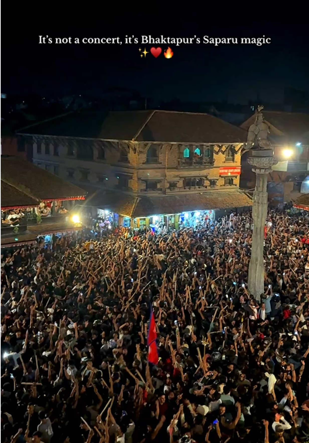 It’s not a concert, it’s Bhaktapur’s Saparu magic ✨♥️🔥     #nepal #gaijatra #fyp #saparu2082 