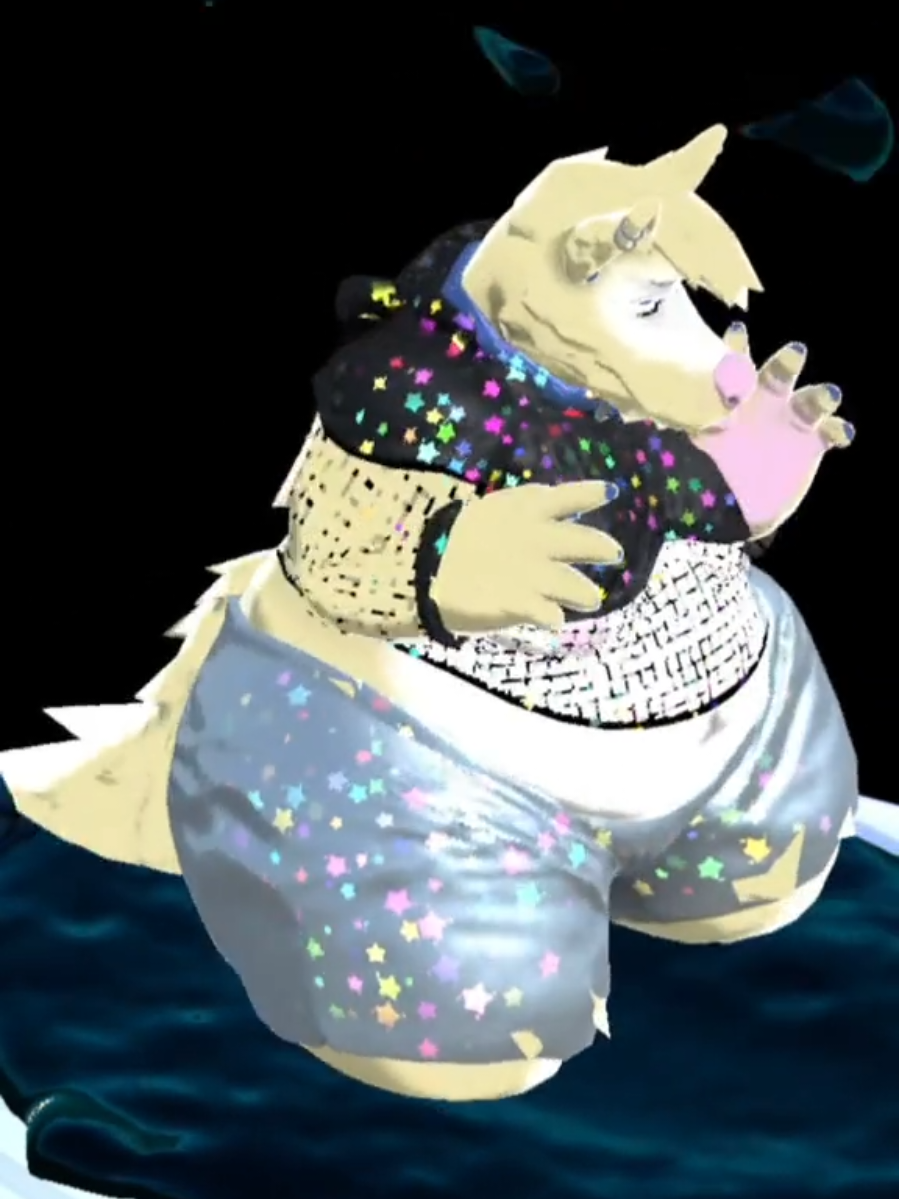Thinking about setting this as something that'll trigger with bits on Twitch. #talesofsenny #twitch #fatfur #vtuber #furry #vnyan 