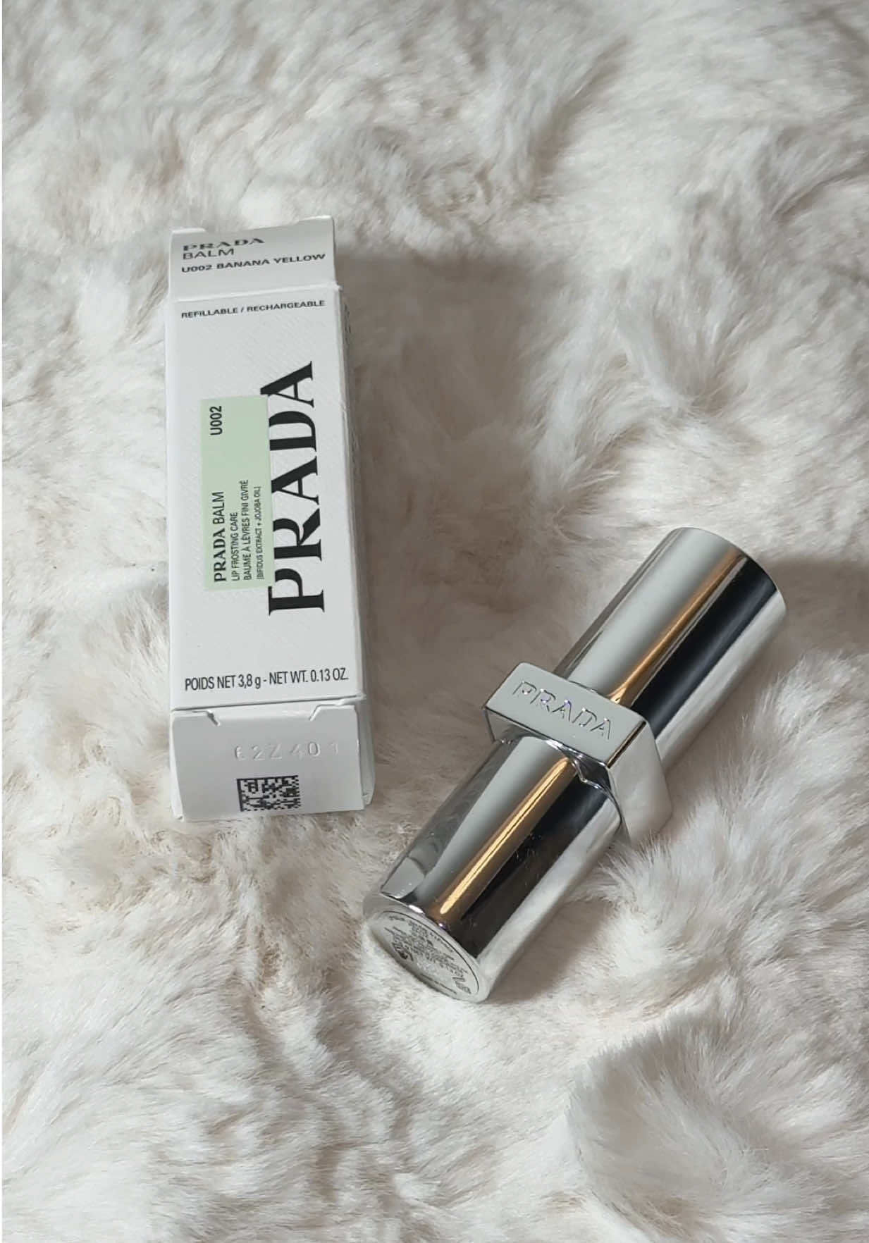 I’m obsessed 😍💛🍌🍌 Prada Beauty’s NEW Banana Yellow Balm offers an unexpected luminous warm golden luster on the lips with a juicy banana candy-inspired scent. Its melting texture glides on smoothly, and the formula is enriched with bifidus extract and jojoba oil for up to 24-hour lip hydration, comfort, and a stronger lip barrier.  #pradabeauty #pradabeautybananabalm #CapCut #adidasSuperstar 