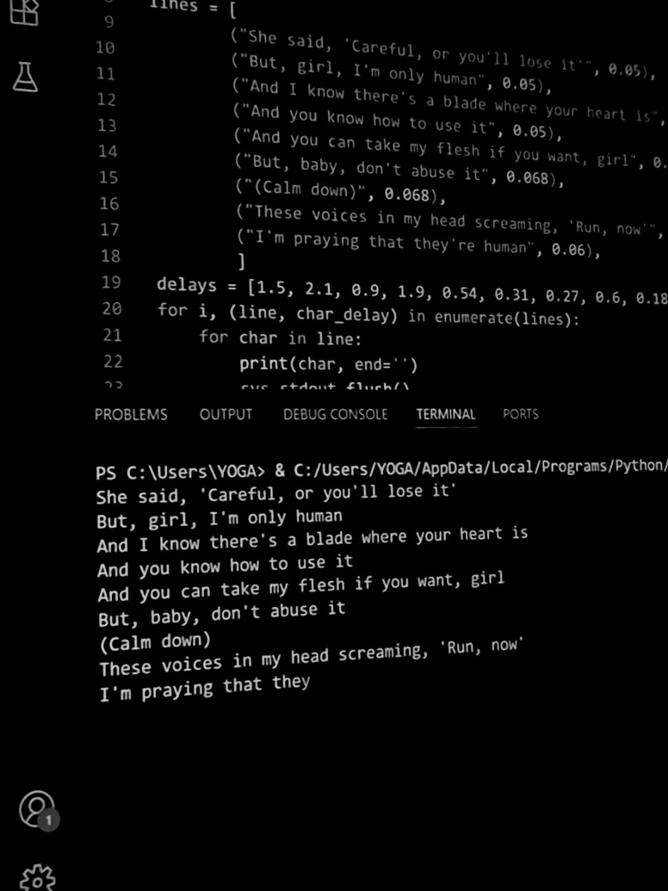 Chase Atlantic girl ⊹˙∘  #coding #lyrics #consume #chaseatlantic #fyp 
