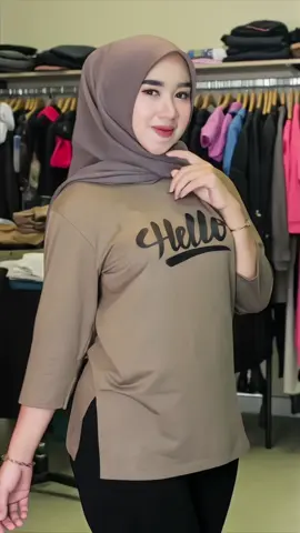New kaos wanita high slit spandek rayon premium #kaoswanita #kaoslenganpanjang #kaoshighslit 