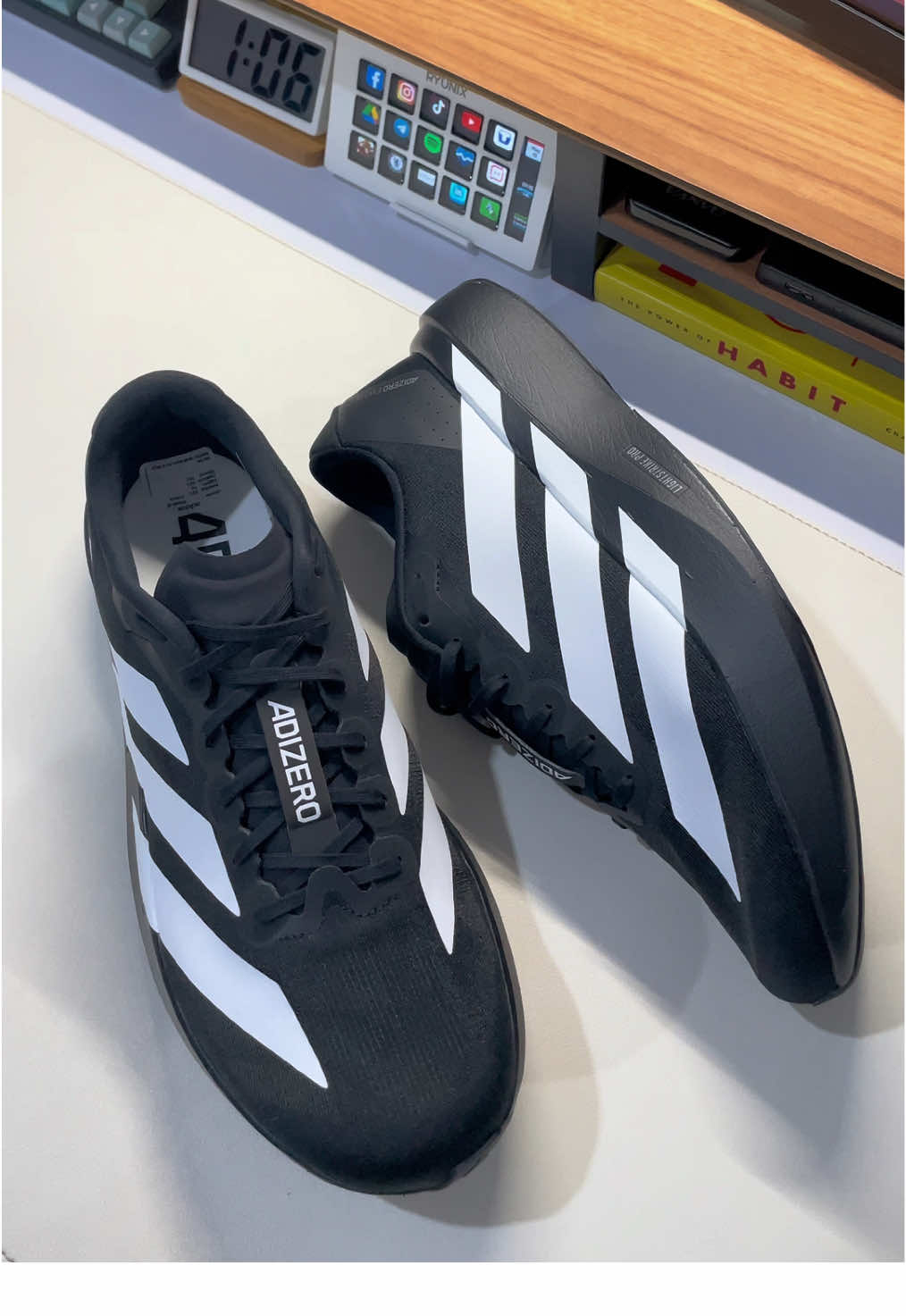 Adidas Adizero Evo SL core black #adidas #adidasoriginals #adidasrunning #adidaslover #adidasrunners #adizero #adizeroevosl  #run #Running #Runway #runningmotivation #runninginspiration #runningshoes #fyp #runforyou @adidas Indonesia 