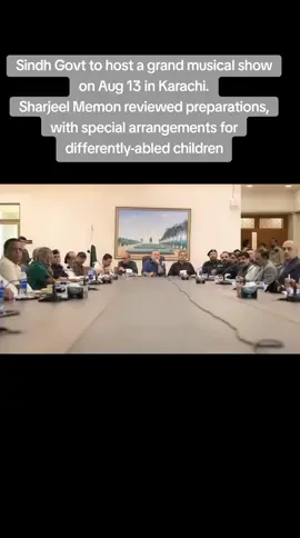 Sindh Govt to host a grand musical show on Aug 13 in Karachi. Sharjeel Memon reviewed preparations, with special arrangements for differently-abled children. 27,000 seats, tight security, and a festive atmosphere planned for a memorable Independence Day. #foryoupage #unfrezzmyaccount 