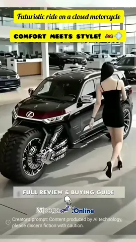 Futuristic ride on a closed motorcycle – comfort meets style! 🏍️💨 #ClosedMotorcycle #EnclosedMotorcycle #CabinBike #FuturisticRide #TrikeLife #UrbanMobility #ElectricMotorcycle #NextGenRide #SafeRide #BikeTech 