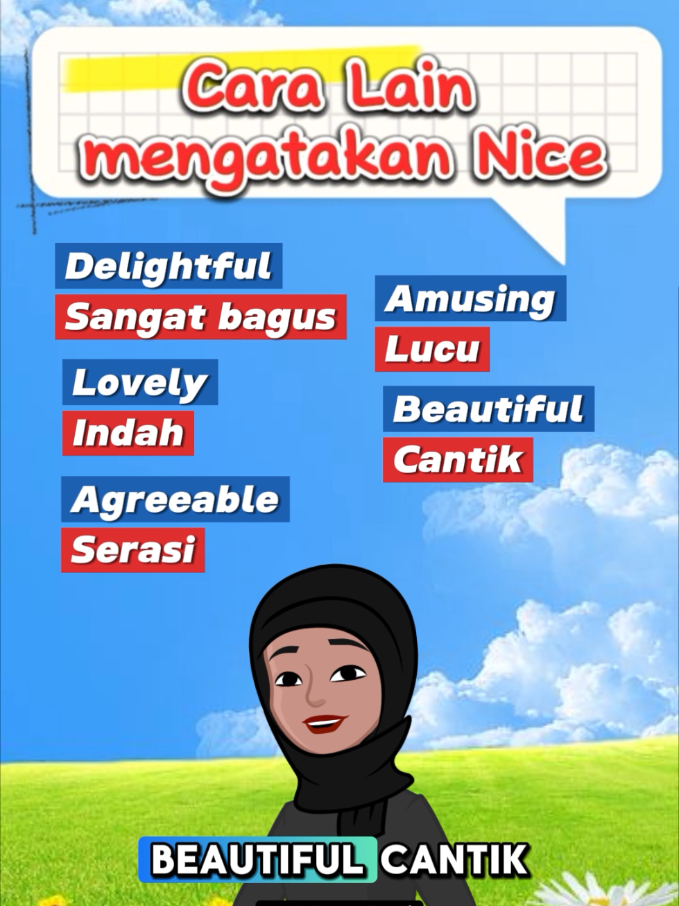 Cara Lain Mengatakan Nice #LearnOnTikTok #4u #bahasainggris #english #notes #routine #learnednewthings