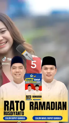 calon bupati dan wakil bupati bangka, Rato rusdiyanto dan Ramadian siap menang. nomor 5 pasti menang. 🖐
