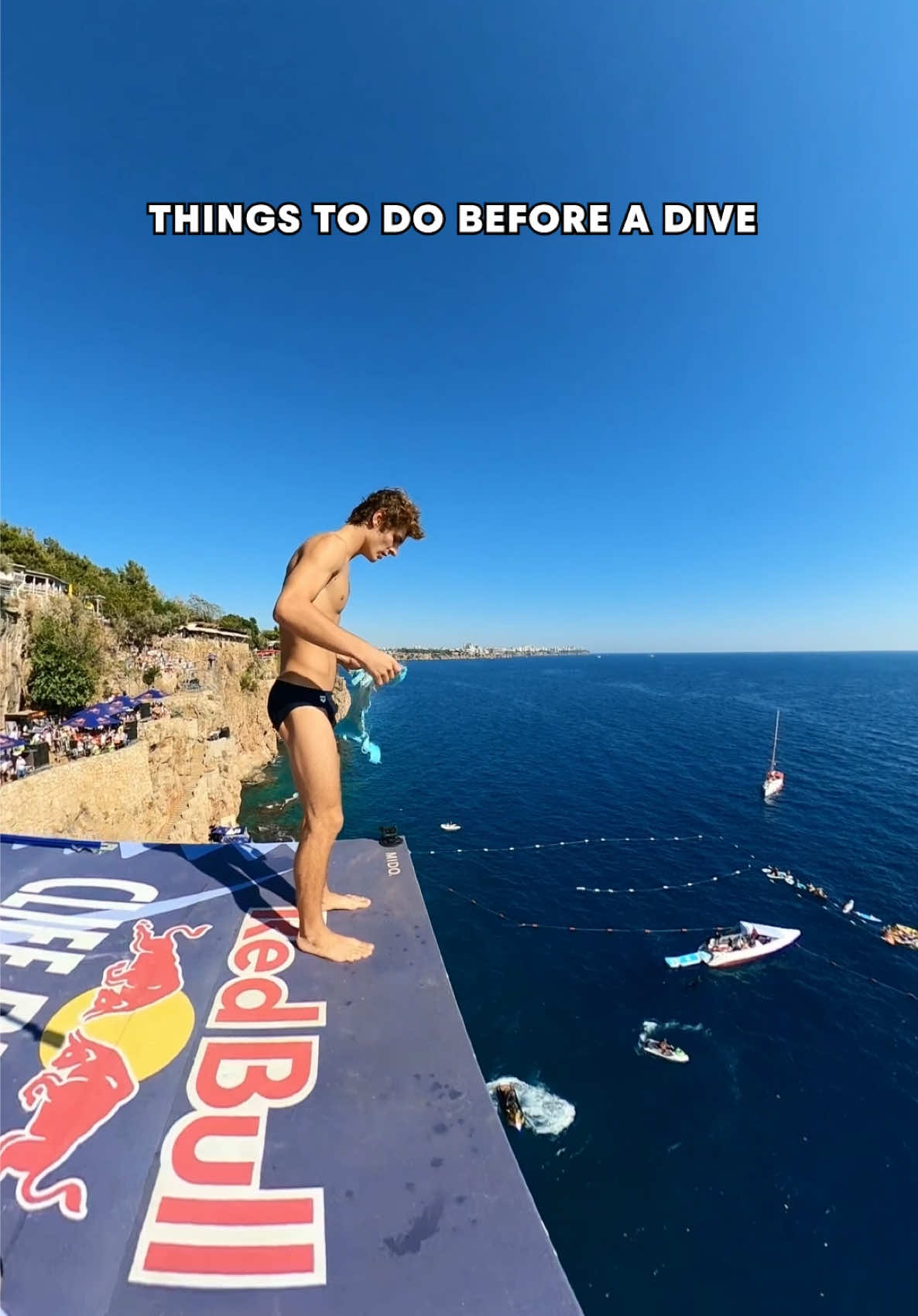 reminder: the cliff isn’t going anywhere. take your time, @barnaba.andrea 😌 #redbullcliffdiving #cliffdiving #redbull #todo 