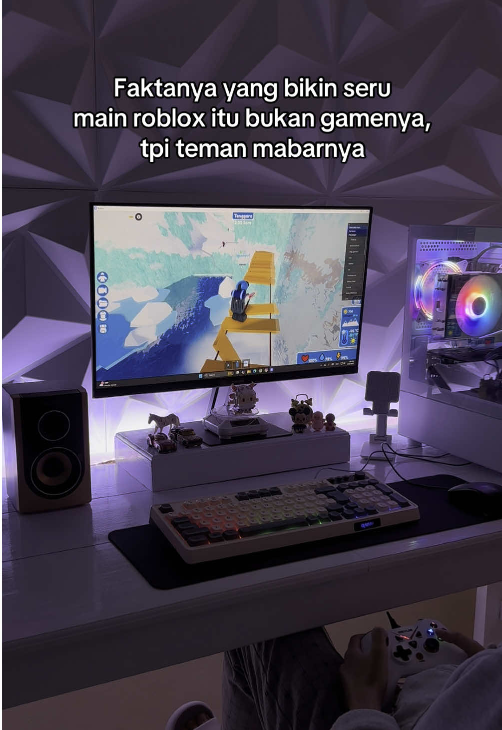 Trus di tambah temannya asik jdi betah main sampai lupa wktu😭😭 #roblox #game #discord #gamer #pc #pcgaming #setup #fyp #foryou #foryoupage #xybca 
