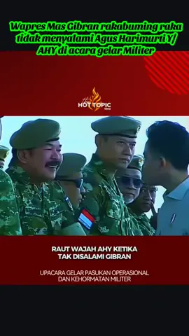 wakil Presiden Gibran rakabumingraka tidak menyalami menko Agus Harimurti Yudhoyono/AHYA di acara gelar Militer,langsung menyalami KASAD Maruli simanjutak#ahy #gibran#jokowi  #wakilpresiden #fypage 