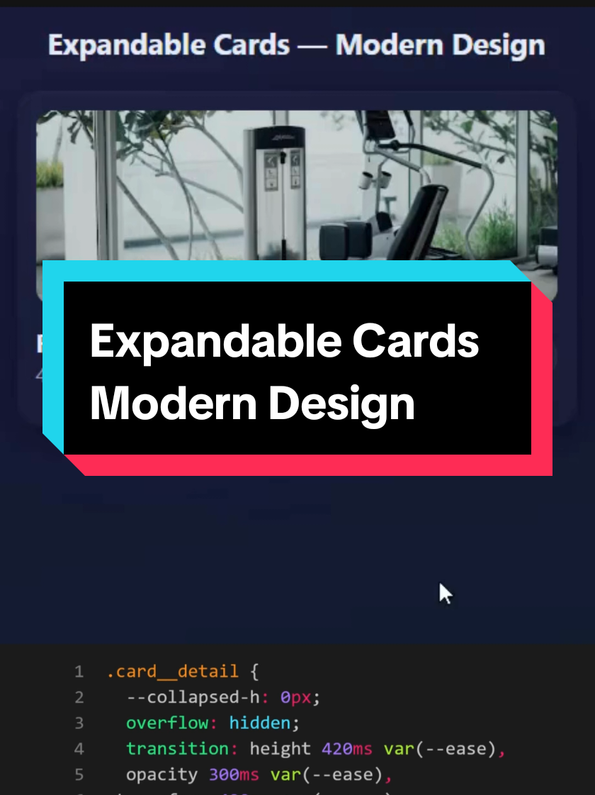 Expandable Cards — Modern Design #cssanimations #webdesign #creativedesign #htmlcss 