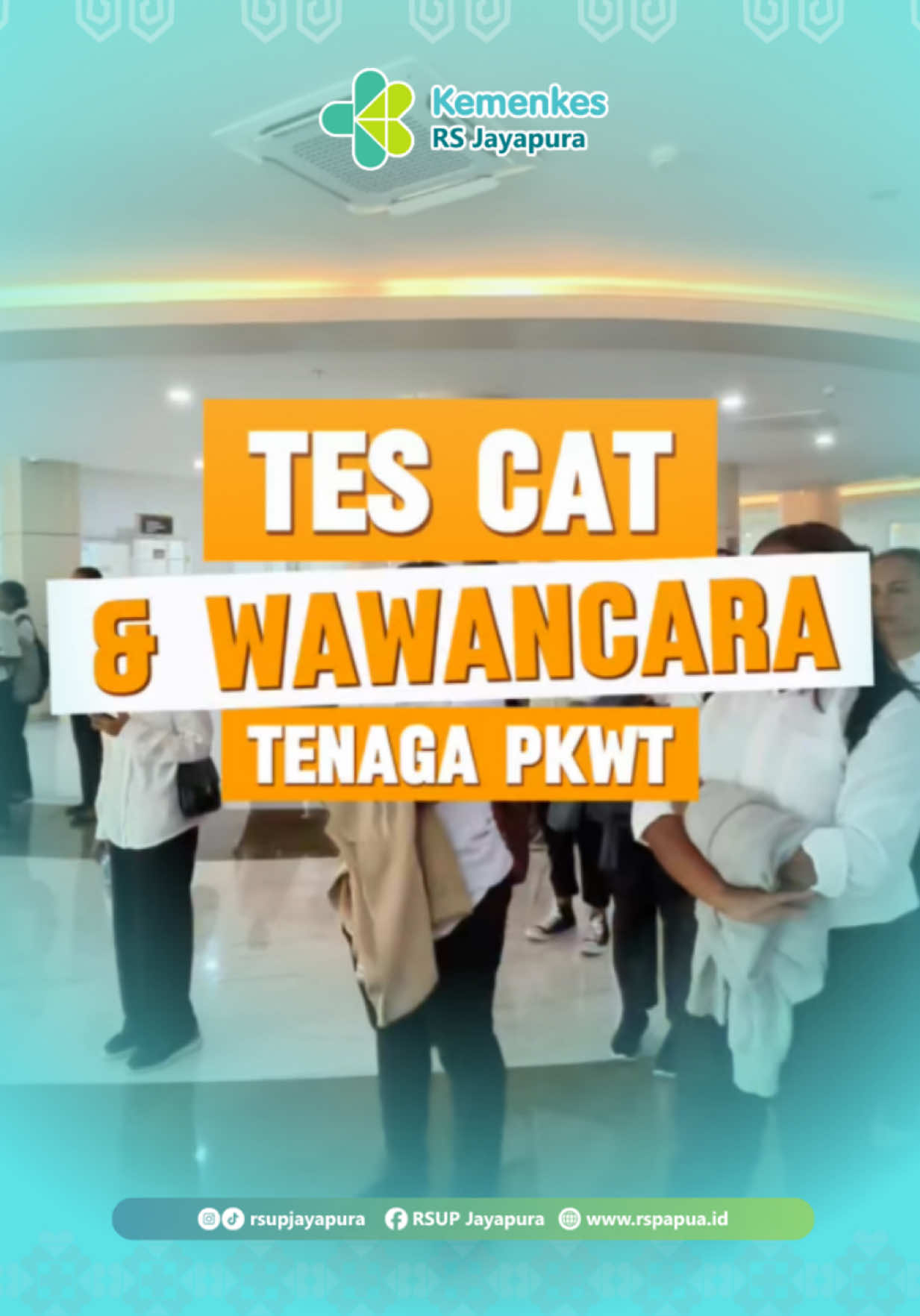 📢 Hari ini, RSUP Jayapura melaksanakan tes CAT dan wawancara untuk rekrutmen Tenaga PKWT Orang Asli Papua (OAP). Rekrutmen ini merupakan bentuk komitmen Kementerian Kesehatan dalam memberikan kesempatan kerja bagi OAP. 🖥️ Dengan metode CAT, proses seleksi berjalan transparan, objektif, dan adil. #RSUPJayapura #OAP #CareForLifeCareWithLove 