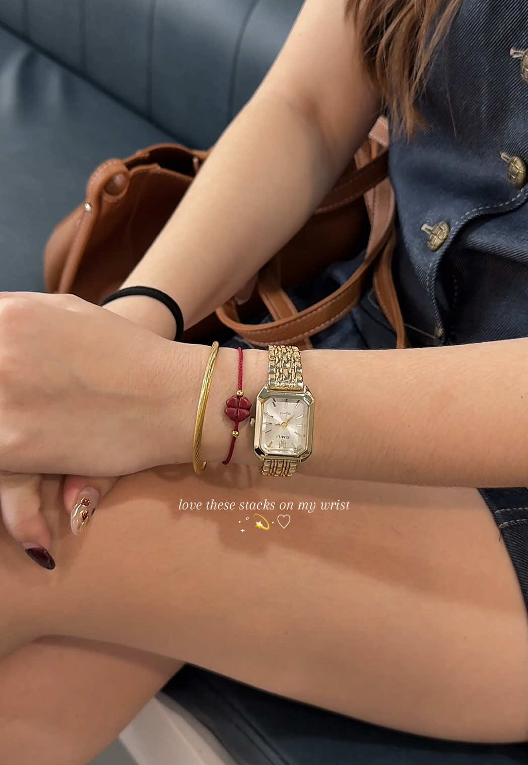 my go to watch-bracelet stack!! #goldwatch #braceletstacks 