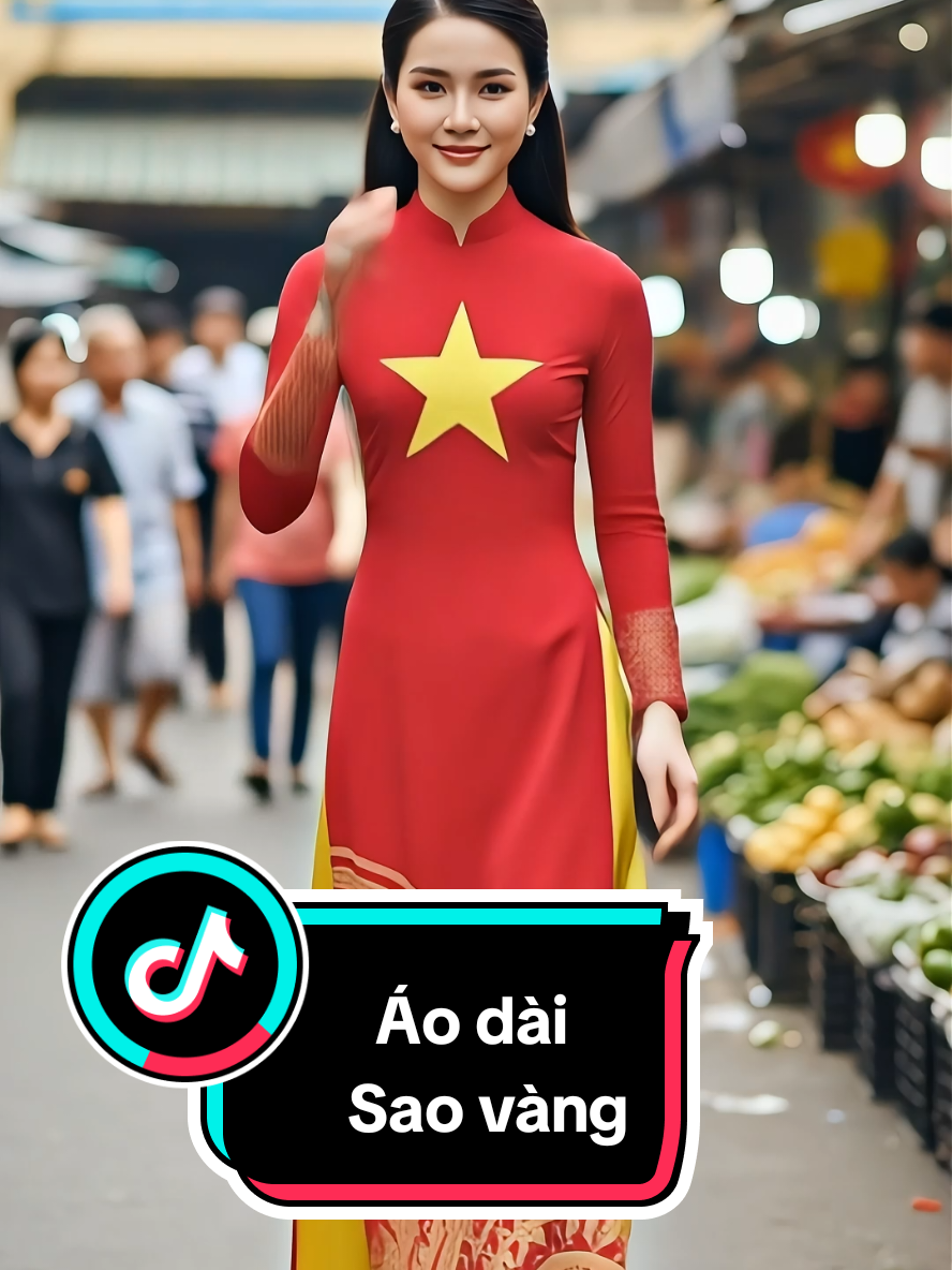 Áo dài Sao vàng Việt Nam. #mebexuan #aodai #aodaivietnam #aodaiyeunuoc 