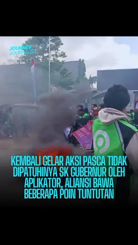 Point tuntutan Aliansi ojol hari ini. hingga pukul 18:12 aksi terpantau masih berlangsung di ruas jalan gajah mada.  #fyp #viral #Kaltim #update #News 