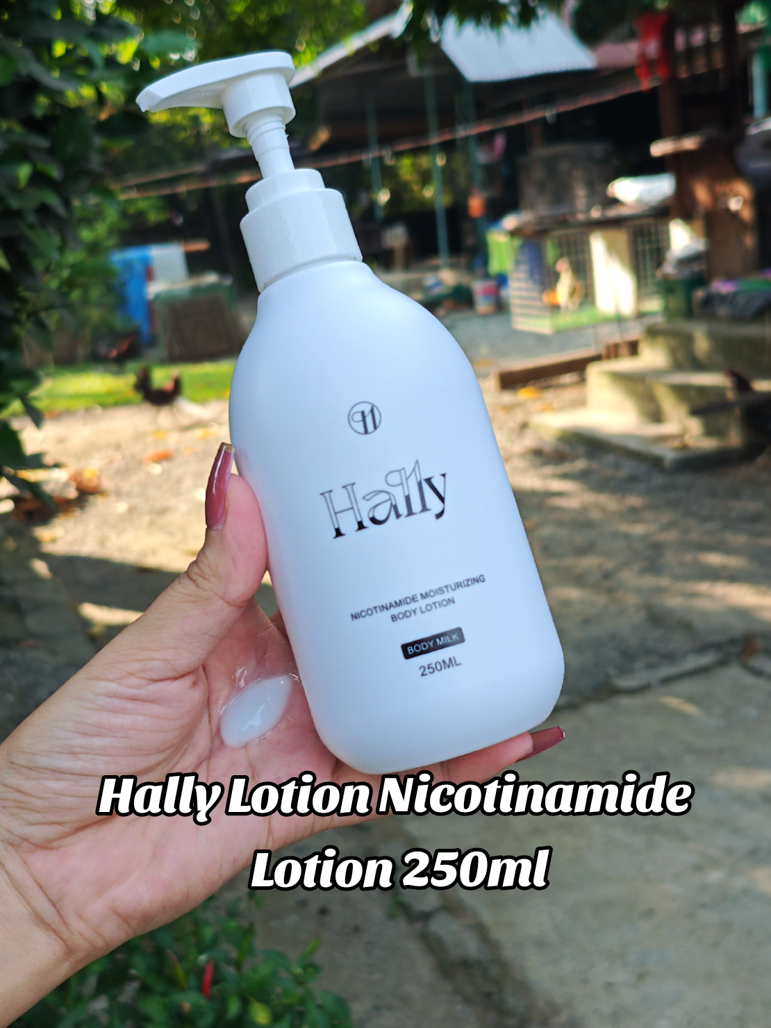 Hally Nicotinamide body lotion helps whiten skin,fade dark spots, and keep skin smooth and glowing with a capacity of 250 ml#hallylotion #drvickibelohallylotion #hally #hallylotionbuy1take1 #fyp 