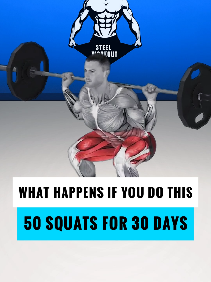 what happens if you do this 50 squats for 30 days #squats #squatsworkout #gym #workout 
