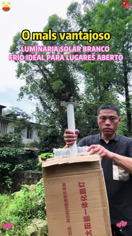 LUMINARIA SOLAR BRANCO FRIO ID#tiktokshop #fyp 