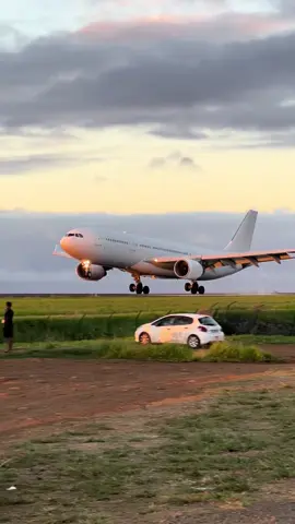 Sunset landing runway30 🔥  A330-200 @HiFly  Île de la réunion 🇷🇪  FMEE  iPhone 14 pro  #avion #avgeek #planespotting #takeoff #planespotters #landing #boeing 